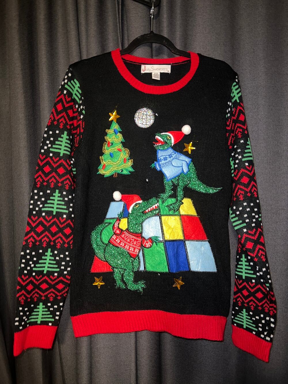 Ugly Christmas Sweater Xmas Size Small Dinosaur